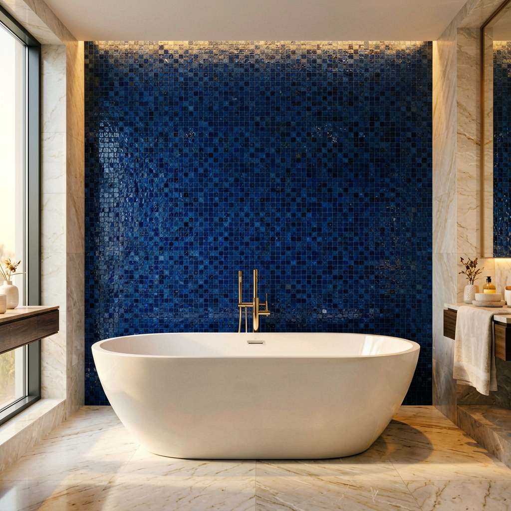 Bisazza Gemmy Glass Mosaic installed — Vitreous glass mosaic · handmade